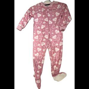Brand new Girls Brand new Pink Pajama onesie with hearts size 4t